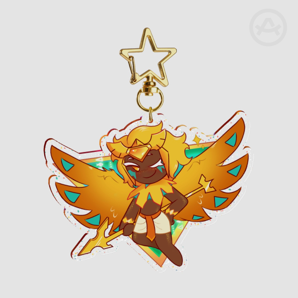 Golden Cheese Cookie Acrylic Keychains