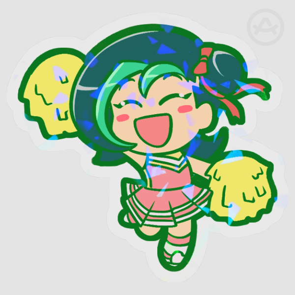 Little Bird Cheerleader Clear Die Cut Sticker
