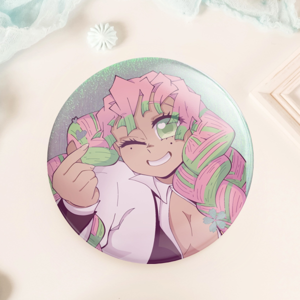 Mitsuri Kanroji - Holographic 58mm Badge