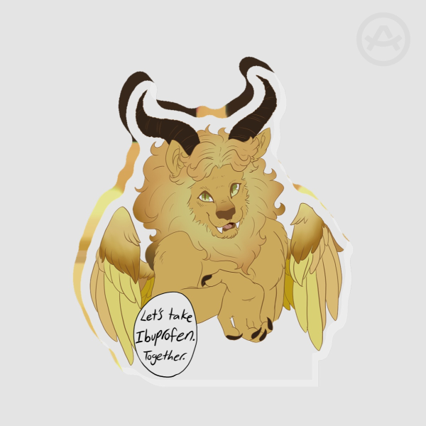 Winged Lion Ibuprofen - Thick Acrylic Standee No Base