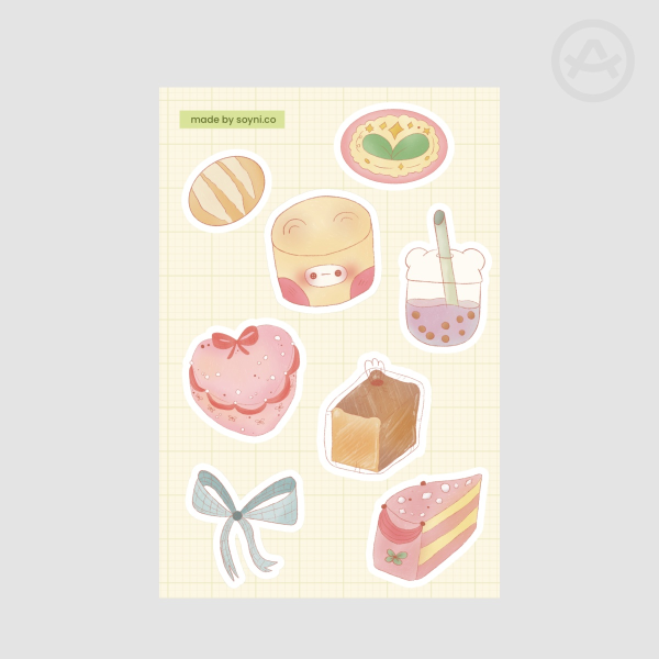 Cutie pie stickers sheet