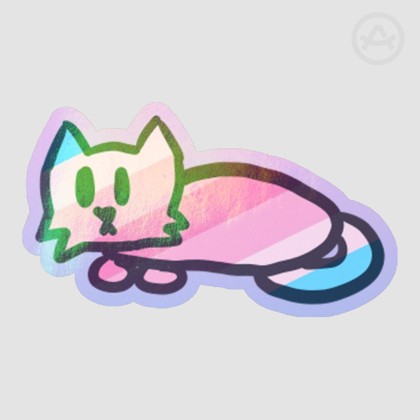 Transfem cat loaf sticker