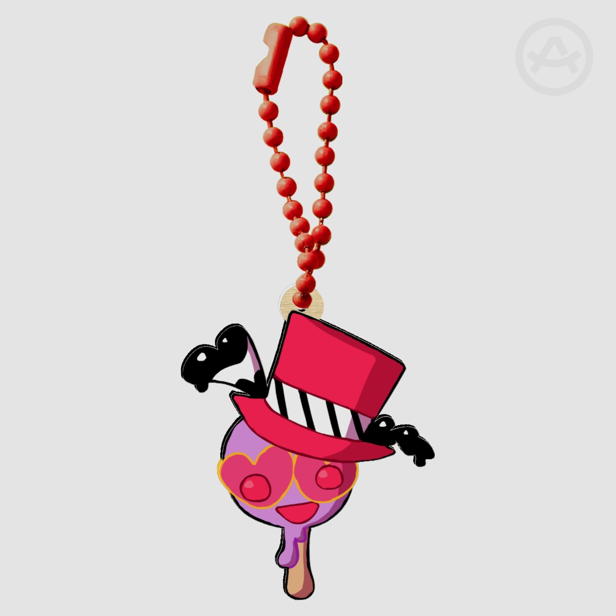 Bubble O Val wood keychain