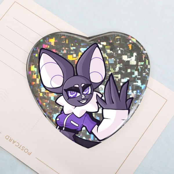 Twitch Bat Heart Holographic Badge