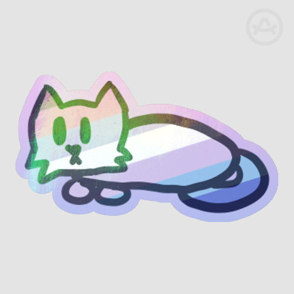 Bigender cat loaf sticker