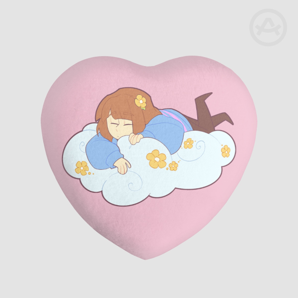 Floating Frisk - Heart Plush Badge
