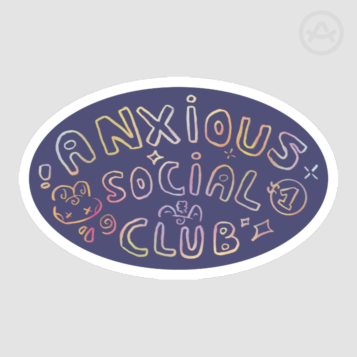 "Anxious Social Club" sticker
