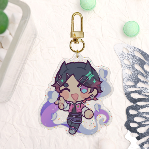 VALORANT - Clove glitter epoxy keychain