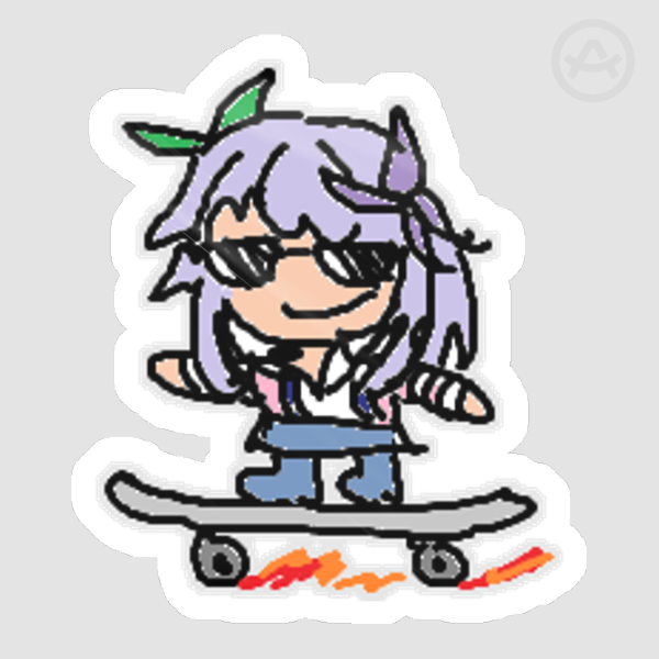 Lilac Skateboard Silly Sticker