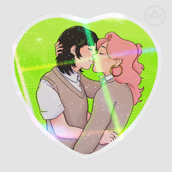 Green Yuri Holografic Stickers