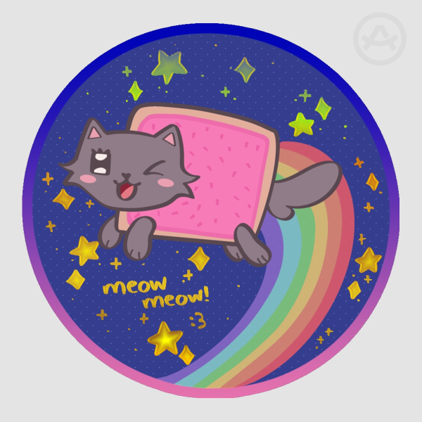 Nyan Cat Foil Die Cut Sticker