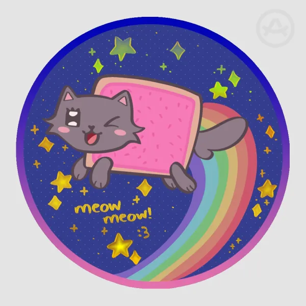 Nyan Cat Foil Die Cut Sticker