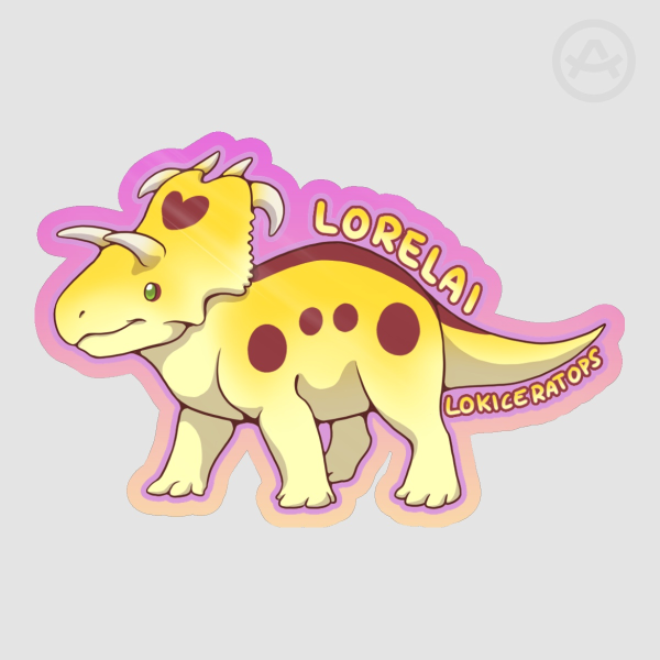 Lorelai the Lokiceratops Doodlesaurs Glossy Die Cut Sticker
