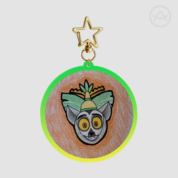 King Julien Orange Circular Keychain