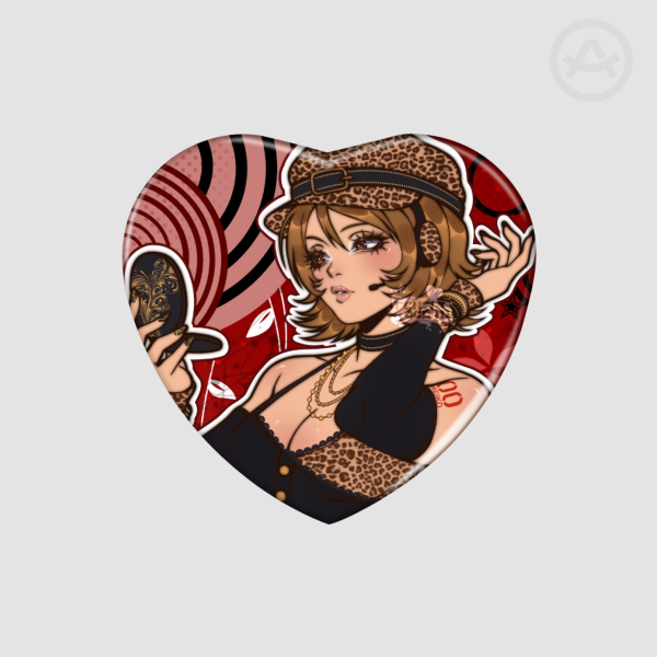 Gyaru Mcbling Meiko | Heart Button Badge