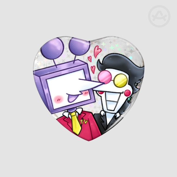 Spamtenna I Heart Shape Holographic Badge