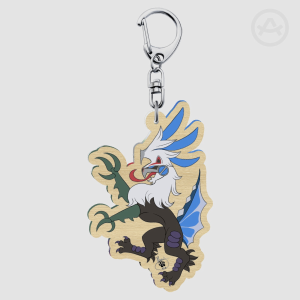 Chimaera Rampant: Flying Type Wood Keychain