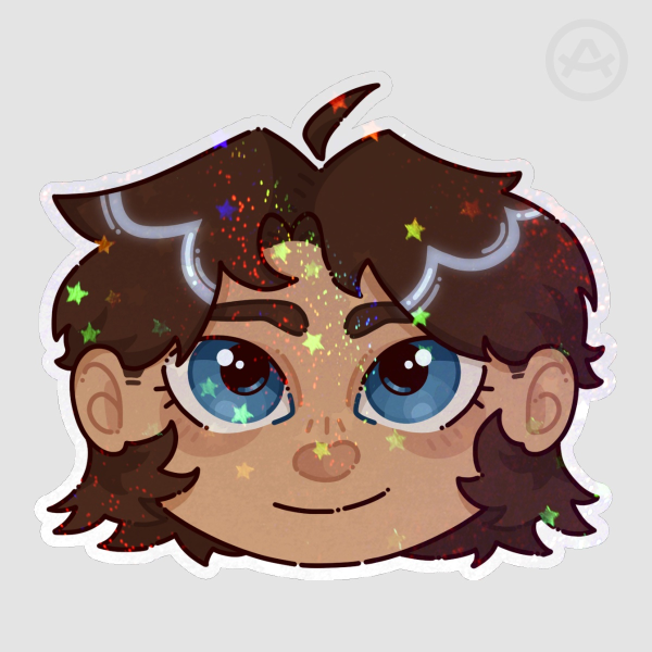 Vampires SMP Human Pyro Holographic Star Sticker