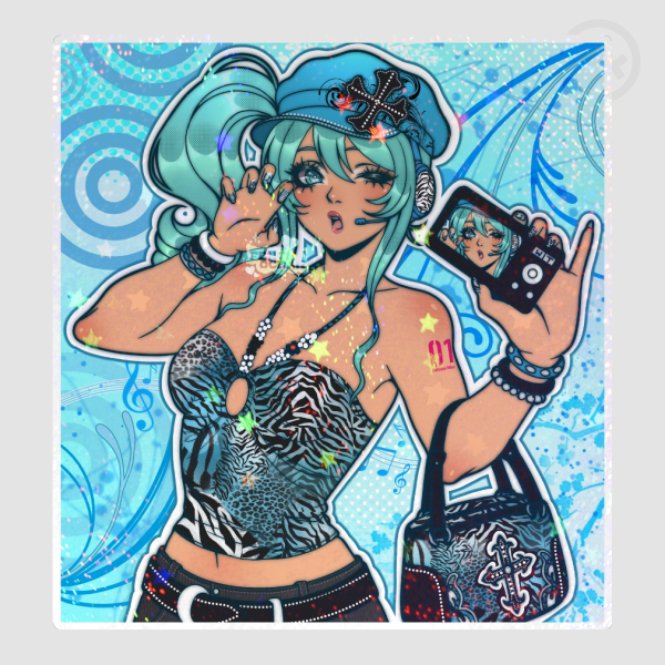 Gyaru Mcbling Hatsune Miku | Holo Sticker