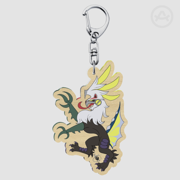 Chimaera Rampant: Electric Type Wood Keychain
