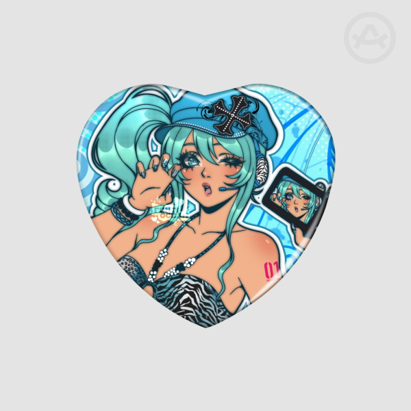 Gyaru Mcbling Hatsune Miku | Heart Button Badge