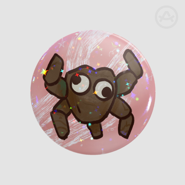 Googly-eyed Rocky Pin