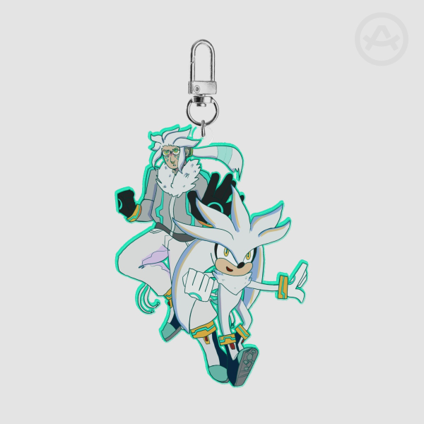 Silver the Hedgehog Canon + Gijinka Acrylic Keychain