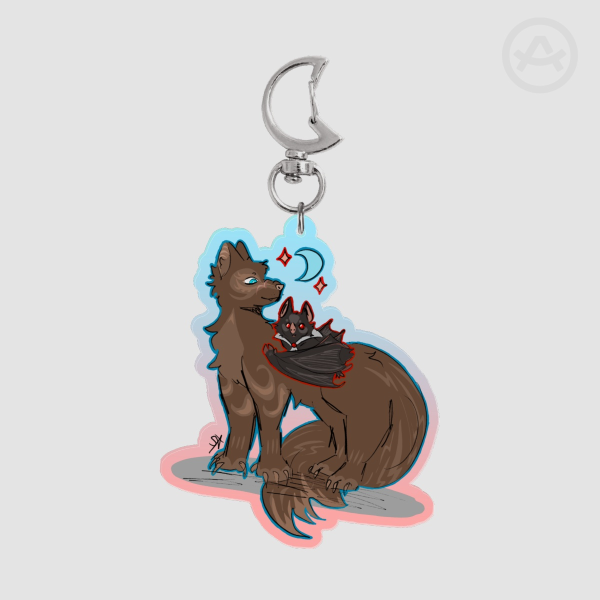 Werewolf & Vampire Bat Acrylic Keychain