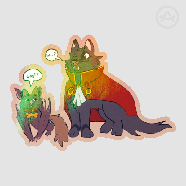 Werewolf & Vampire Colored Edge Die Cut Stickers