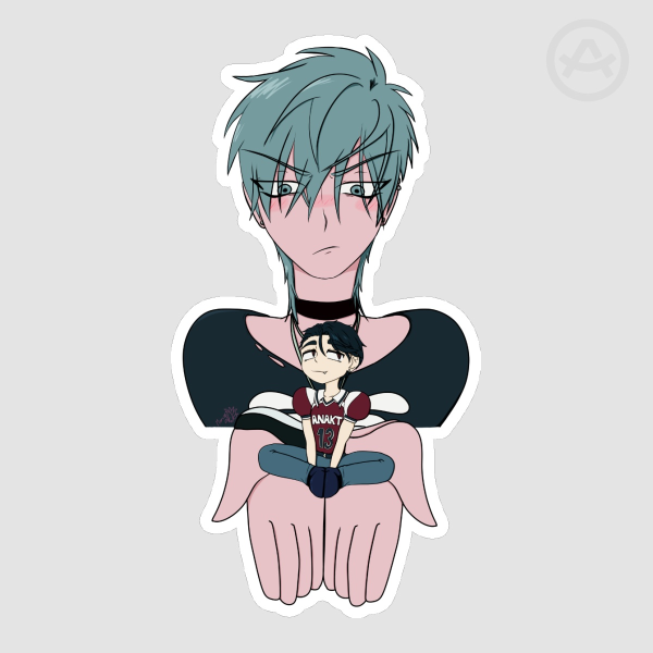 Till holding chibi Ivan Die Cut Stickers