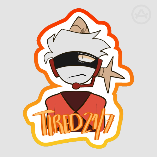 "Tired 24/7" Zol Sticker