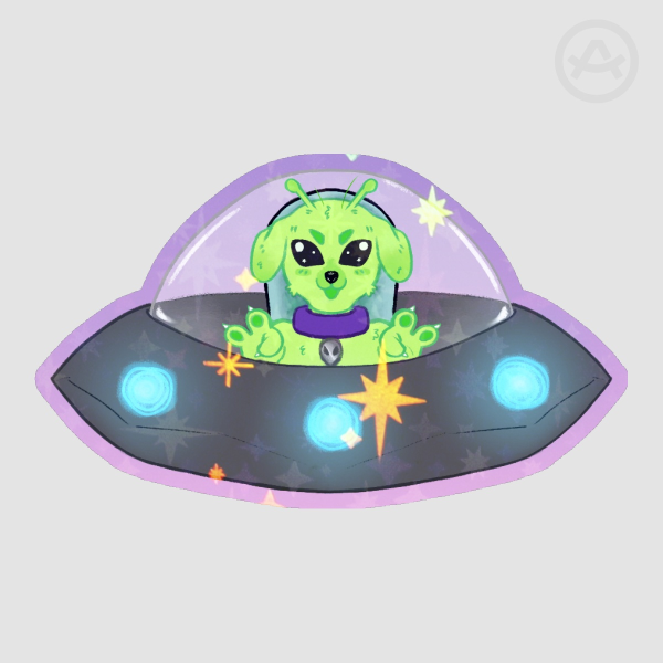 UFO Glorpy Alien Dog Holo Stars Sticker