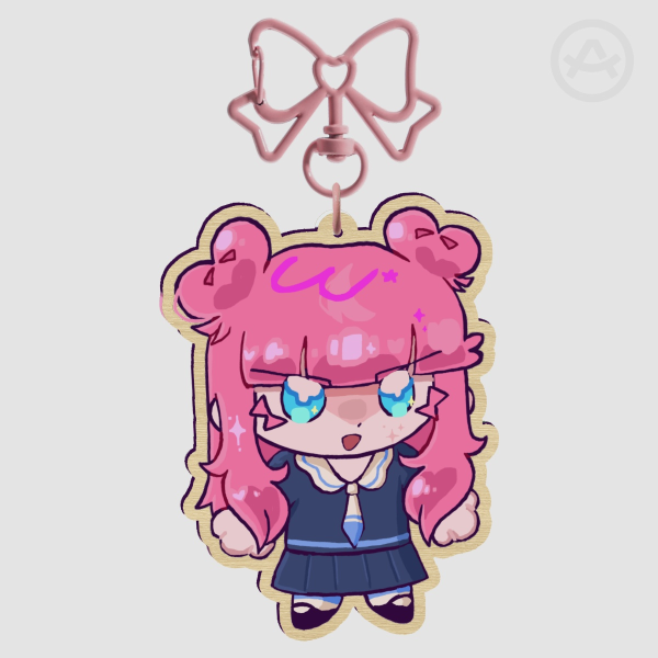 LIZZIE WOOD KEYCHAIN