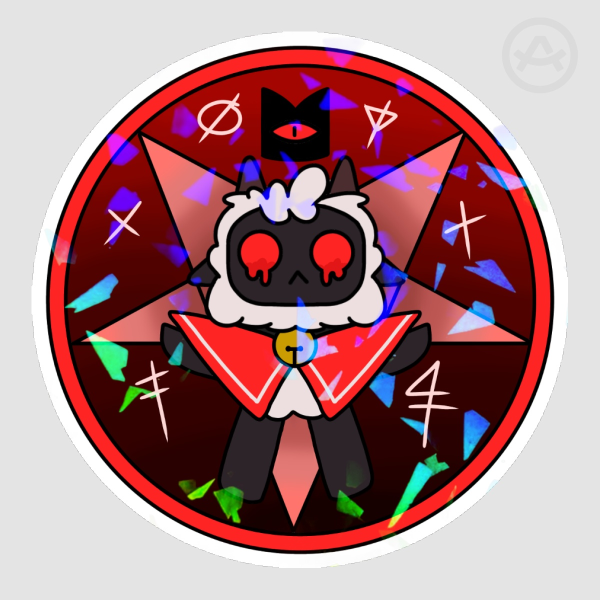 Possessed Lamb holographic sticker