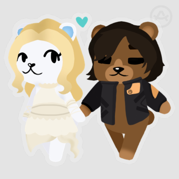 DS2 X Animal Crossing - Sam + Tomorrow Sticker (8x8 cm)