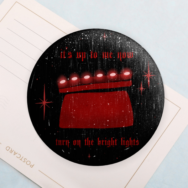 Round Interpol Badge - Turn On The Bright Lights