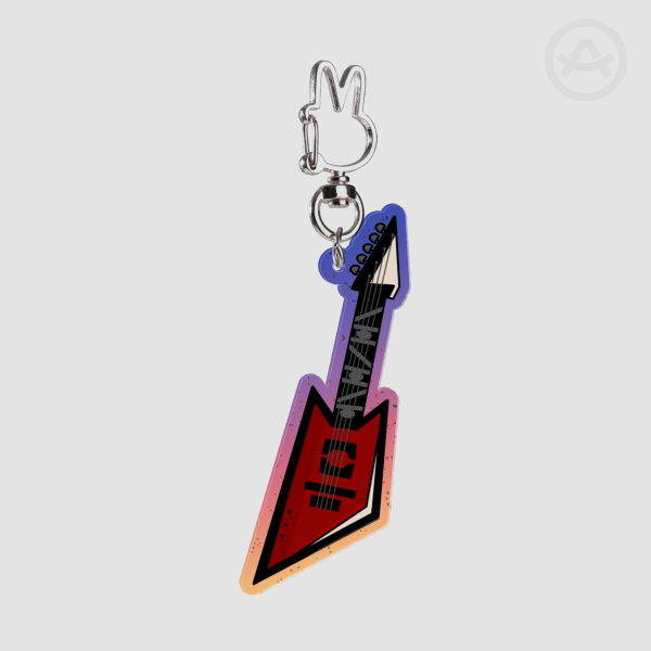 Bonnies guitar glitter keychain
