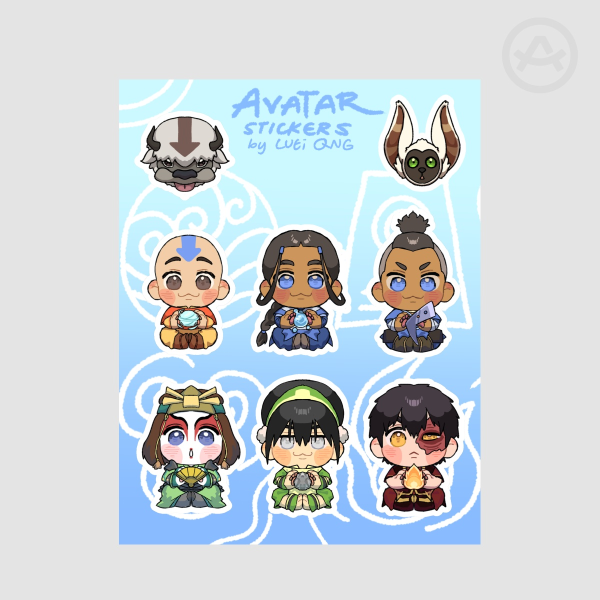 ATLA Avatar Gang Stickers Sheet