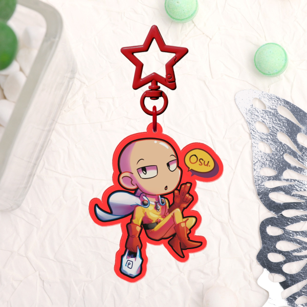 [OPM] Saitama Acrylic Keychains 2 sided
