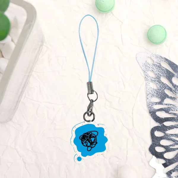 Tomodachi Life Inspired Blue Bubble Glitter Acrylic Keychains