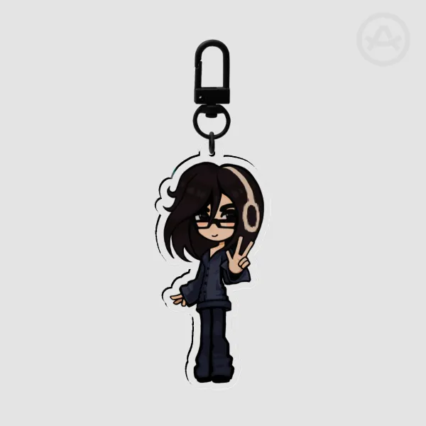 Underscores Glasses Chibi Clear Acrylic Keychain