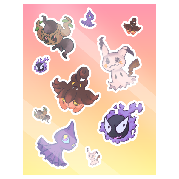 Ghost Type Stickers Sheet