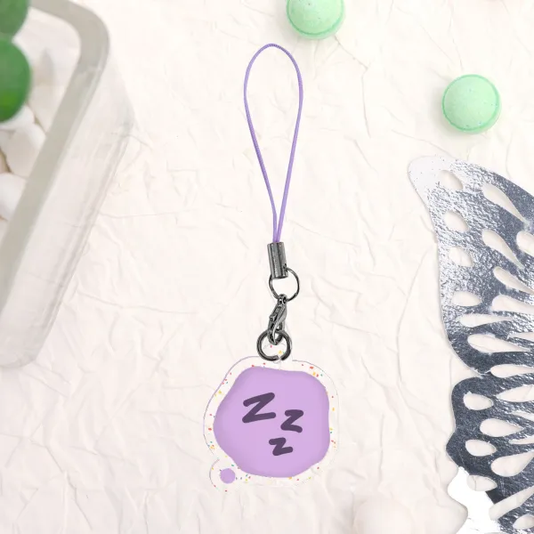 Tomodachi Life Inspired Purple Bubble Glitter Acrylic Keychains