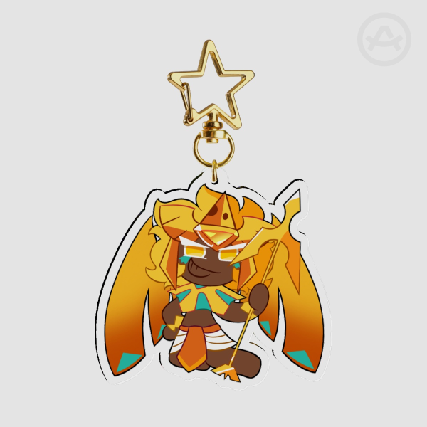 Golden Cheese Cookie Acrylic Keychain