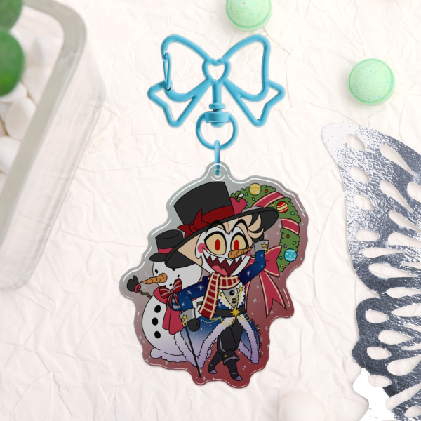 Snowman Lucifer Epoxy Acrylic Keychain