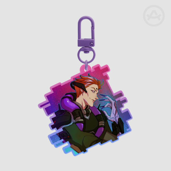 Pixel Moira Colored Edge Acrylic Keychains