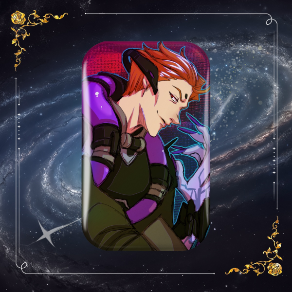  Pixel Moira Holographic Rectangular Badges