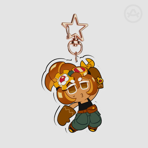 Croissant Cookie Acrylic Keychain