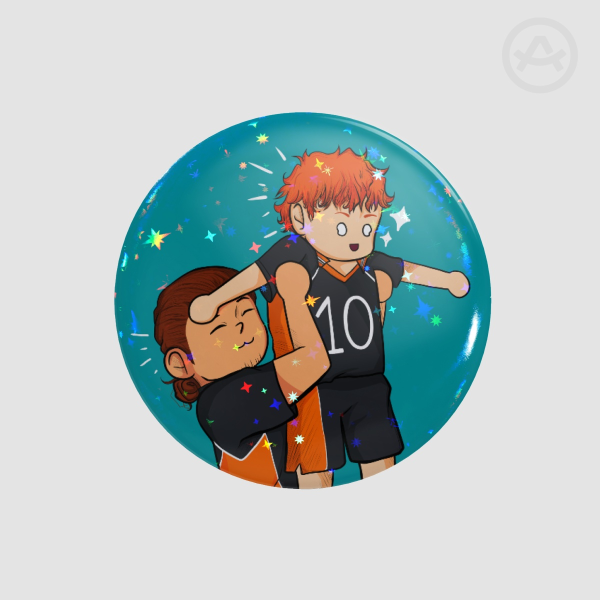 Asahi and Hinata Botton Pin