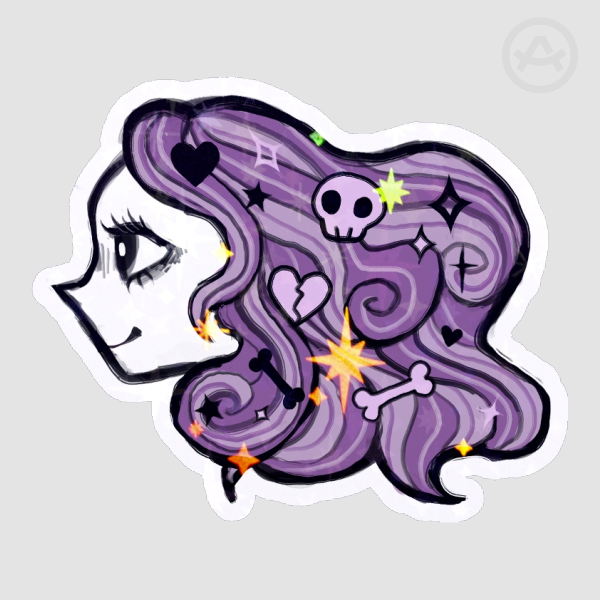 Creepy Cute Pastelgoth Girl Sticker
